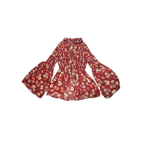 Ups&Down Tops - Ups & Downs Bell Sleeve button down Blouse XL